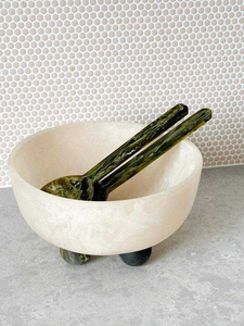 Nouveau design – Ensemble bol à salade et cuillère en résine blanche tourbillonnante, vaisselle de fête, qualité alimentaire, écologique, ustensiles de cuisine mignons - Product Image 4