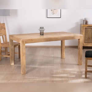 Mesa de comedor Vandana Ivory Structure de madera de mango 160 x 90 cm Manoha - Product Image 1