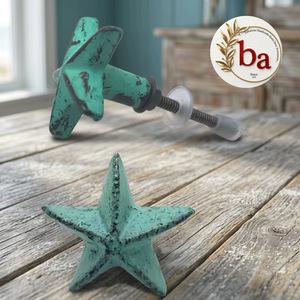 Tirador de Mueble Moderno de Hierro Fundido con Acabado Desgastado en Color Teal, Perilla para Cajón, Tirador Ajustable y Duradero para Baño y Cómoda - Product Image 1