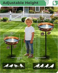 Best Selling <b>Kitchen</b> Style Metal Bird Bath For Decorative Garden Patio Balcony And Outdoor Bird Water Feeding Experience Daily - Product Image 2