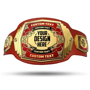 Custom Made Red Championship <b>Belt</b> – Personalized Gold Plated <b>Wrestling</b> & Sports Title Award <b>Belt</b> Martial Arts <b>Wrestling</b> <b>Belt</b> - Product Image 6