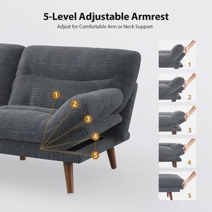 Sofá de 2 Plazas Tapizado de Lujo Estilo Mid-Century Personalizado con Reposabrazos de Madera para Muebles de Salón de Hotel - Product Image 3