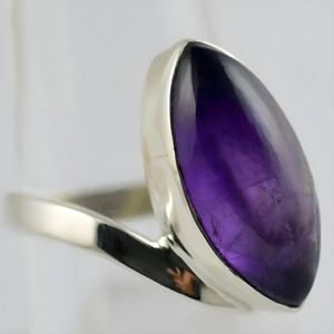 Amethyst <b>Ring</b> gemstone Handmade 925 Sterling <b>Silver</b> Bezel Setting <b>Statement</b> Promise <b>ring</b> for Women Purple Pear Shape Gemstone - Product Image 5
