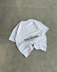 T-shirt en coton imprimé avec dos en nylon, best-seller, streetwear pour hommes, imprimé personnalisé STWD Records, tee-shirt graphique au dos - Product Image 3