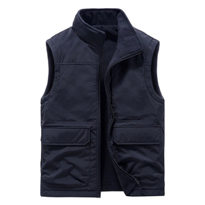 Men <b>Utility</b> Fleece Lined <b>Vest</b> Windproof Sleeveless Jacket Multi Pocket Outdoor Workwear Bodywarmer Custom Logo Winter <b>Vest</b> - Product Image 6