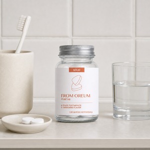[FROM OREUM] Pasta de Dientes Sólida para Habitaciones de Huéspedes, Sabor Mandarina de Jeju, 60 Tabletas para Baños de Hoteles - Product Image 2