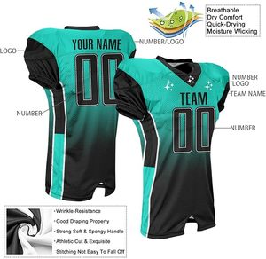 Custom Adult Youth Football Jersey with Stripes Sublimation Printed Logo Name Number - Product Image 3