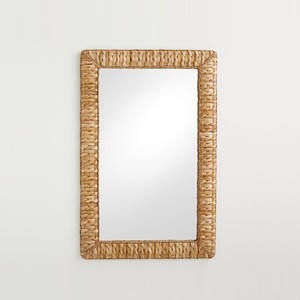 <b>Rectangular</b> Seagrass Wall <b>Mirror</b> Rustic Bohemian for Bedroom Living Room Woven <b>Mirror</b> for Modern Interiors made in Vietnam - Product Image 1