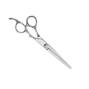 Tijeras Profesionales para Cabello de Acero Inoxidable 4Cr13, Punta Afilada, para Diestros, Mango Largo con Agarre de Goma, 28 Dientes, Duraderas, para Salón de Belleza - Product Image 2