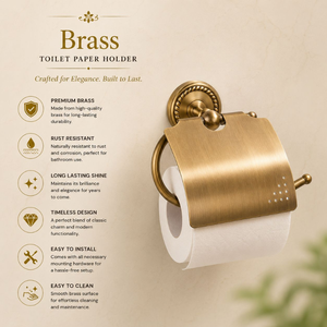 Antique Brass <b>Toilet</b> Paper <b>Holder</b> with Cover <b>Wall</b> <b>Mounted</b> Bathroom Tissue <b>Roll</b> <b>Holder</b> Decorative Bathroom Hardware accessory - Product Image 5