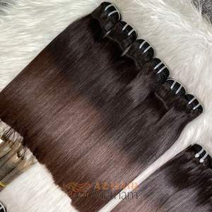 Meilleure vente 12 "Super Double Drawn Remy Hair Trame Extensions de cheveux Machine Double trame faisceaux prêts à expédier à bas prix - Product Image 3
