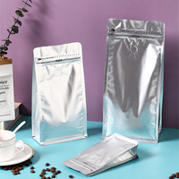 Sachet de viande séchée gourmet, scellé sur huit côtés, avec fond plat et fermeture éclair refermable à languette de traction