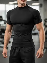 T-shirt de compression pour homme, vêtements de musculation, vêtements de sport élastiques, respirants, fonctionnels, haut d'entraînement - Product Image 2