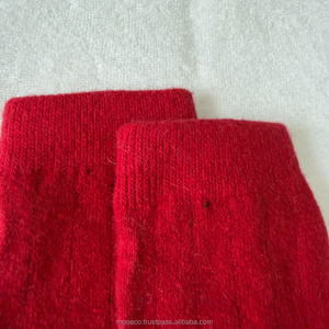 Wholesale MONGOLIA Sheep Wool <b>Crew</b> <b>Socks</b> for <b>Women</b> Solid Red Breathable Knitted For Daily Casual Wear Adults OEM ODM - Product Image 2