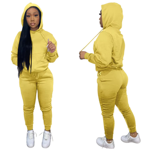 Conjunto Deportivo de Invierno para Mujer al por Mayor, Personalizado con Logotipo Frontal, 100% Algodón, Transpirable, Cintura Elástica, Capucha, Corte Regular, Bolsillos Laterales, Talla XL - Product Image 4