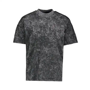 Camiseta de algodón ligero para hombre, estilo ringer, con lavado ácido, transpirable, manga raglán, cuello con cierre, camiseta básica con lavado ácido. - Product Image 1