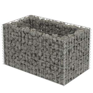 Jardinière surélevée en gabion d'acier galvanisé argenté pour légumes, usage extérieur - Product Image 4