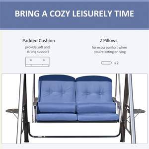 Outdoor Patio <b>Swing</b> <b>Chair</b> with 2 Seats Prohibited by for WalMart (Swiship Ship) - Product Image 5