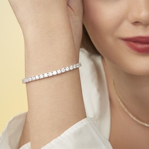 10CT Round Lab Grown Diamond Tennis <b>Bracelet</b> 18K White Gold Wholesale Solid Gold Fine Jewelry Manufacturer - Product Image 3