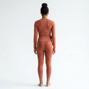 <b>Women</b> Long Sleeve Wrap <b>Crop</b> Top High Waist <b>Leggings</b> Set Yoga Workout Fitness Activewear - Product Image 6