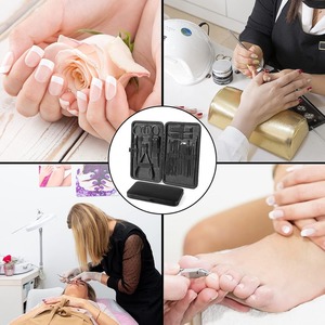 (ARGENT - ROUGE) Kit de manucure 10 pièces, mini-ensemble de coupe-ongles de voyage, outils de soin des pieds, ensemble d'instruments en acier inoxydable 2026 - Product Image 5