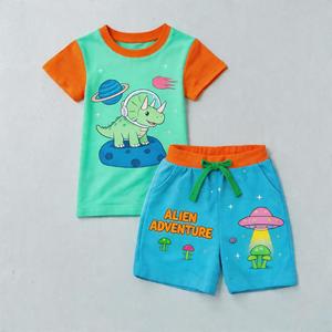 Conjunto de Ropa Casual de Verano para Niños, Camiseta y Pantalones Cortos de Algodón, Transpirable y Ligero, Talla Personalizada, Suministro de Fábrica OEM - Product Image 3