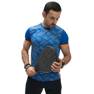 Polo pour homme bleu roi et orange imprimé, manches courtes, vêtements de sport, chemise de golf, fabricant OEM personnalisé, vente en gros de vêtements - Product Image 1