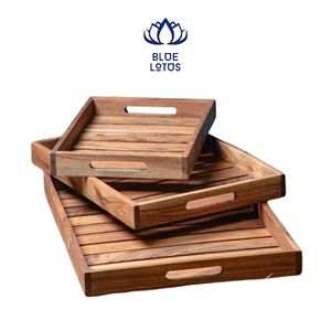 BANDEJA DE MADERA ECOLÓGICA, PLATO DE SERVIR COMIDA, BANDEJA ARTESANAL PARA CHARCUTERÍA Y POSTRES, ORIGEN VIETNAM - Product Image 1