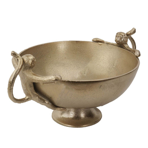 Ensemble de 3 bols décoratifs à poser, faits à la main, en métal cannelé, modernes, pour la maison et l'hôtellerie - Product Image 5