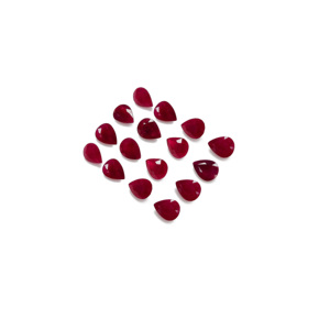 Rubis naturels de Birmanie non traités, formes poire calibrées 5x7mm, pierres précieuses de rubis naturelles facettées en vrac pour la fabrication de bijoux - Product Image 4