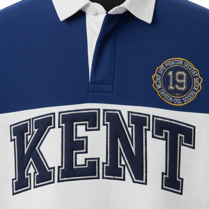 Polo de rugby en molleton de coton épais avec patchs brodés, manches longues, pour homme, style streetwear, OEM ODM, vente en gros - Product Image 4