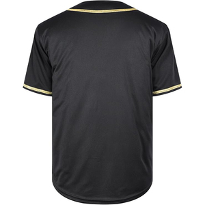 Maillot de baseball noir luxueux avec bande dorée métallisée – Design haut de gamme pour vêtements de sport d'équipe (vente en gros) - Product Image 3