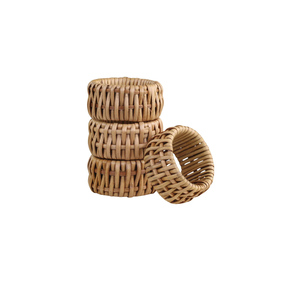 Nouveaux articles artisanaux pour la décoration de tables de cantines et de restaurants, porte-serviettes en rotin, sur mesure, 4 pièces, prix de gros - Product Image 1