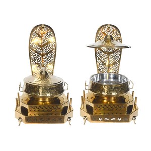 Luxury Decorative Hot Sales Golden Plated Food Warmer Buffet <b>Serving</b> <b>Dish</b> Metal Chafing <b>Dishes</b> <b>Set</b> Of 2 Pcs - Product Image 5