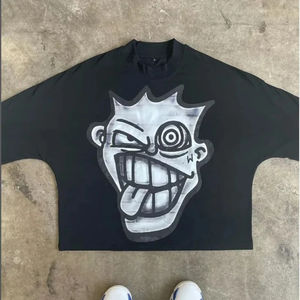 Camiseta Boxy de Algodón 100% Personalizada con Serigrafía, Estilo Urbano Vintage con Lavado Ácido y Logotipo de Letras con Pedrería para Hombre - Product Image 2