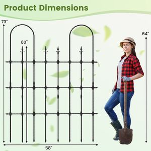 Arco per Rose da Giardino 58x73 Pollici in Ferro Battuto, Supporto per Piante Rampicanti per Recinzioni e Cancelli - Product Image 5