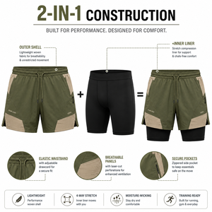 <b>Men's</b> Eco-Friendly Breathable Color Blocked Quick Dry Sport <b>Shorts</b> Custom Drawstring Waist Mid Length Multicolor <b>Shorts</b> For <b>Men</b> - Product Image 4