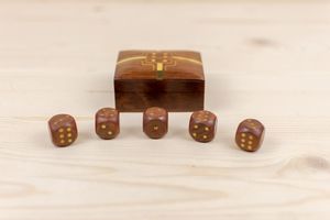 Multi Purpose Wooden <b>Dice</b> And Dominoes Tabletop Family Board Game <b>Set</b> For Travel And Leisure - Product Image 6