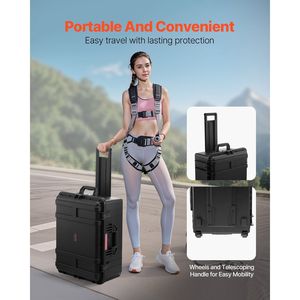 Valigia Portautensili Robusta Impermeabile con Schiuma Pretagliata, Maniglie Estraibili e Ruote - Contenitore Stagno per Viaggi - Product Image 6