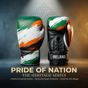 Custom Ireland Flag Design Lightweight Unisex Boxing <b>Gloves</b> Durable Cowhide Leather Multiple Sizes (8oz-18oz) - Product Image 5