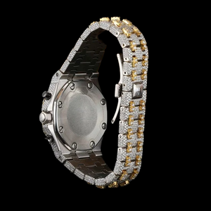 Reloj de Lujo Personalizado para Hombre, con Diamantes Moissanite, de Acero Inoxidable, Estilo Hip Hop, Mecánico, de Dos Tonos - Product Image 5