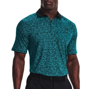 Polo à manches courtes en tricot pour homme, imprimé à pois noir et blanc, décontracté, respirant, coupe classique - Product Image 6