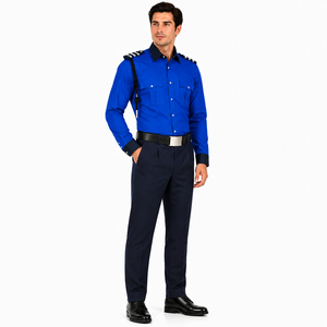 Unisex <b>Security</b> <b>Uniform</b> High Quality Custom Brand <b>Blue</b> <b>Shirt</b> <b>Navy</b> Pants All Seasons Guard Wear Professional Fit Coat Style - Product Image 1