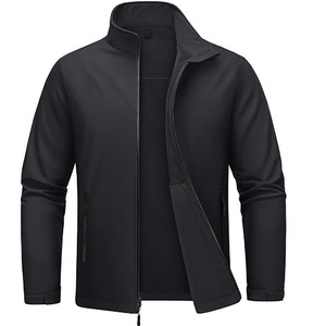Veste polaire coupe-vent à col montant avec fermeture éclair, couleur unie, style Y2K, veste softshell pour l'automne, vêtements d'extérieur pour la chasse et le camping - Product Image 4