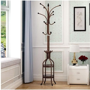New design black and white PVD coated metal coat <b>stand</b> with tiered storage shelves luxury entryway customized options - Product Image 3