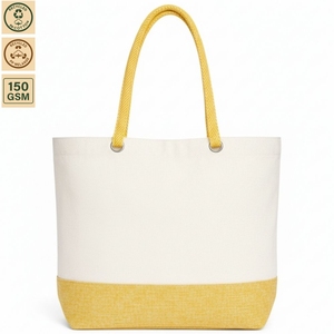 กระเป๋าผ้าแคนวาสเคลือบลามิเนต 150 GSM สำหรับชายหาด ขนาด 45x35x14 ซม. รับทำโลโก้ตามสั่ง ขายส่ง OEM แบรนด์ส่วนตัว รุ่น SNC121PM - Product Image 1
