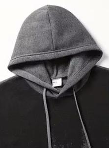 Sweat-shirt à capuche unisexe noir et gris avec imprimé Cœur de Montagne, décontracté, coupe classique, avec poche, manches longues, tricoté, respirant, pour l'hiver - Product Image 2