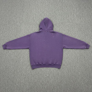 2026 New Arrival Acid Wash Zipper Style <b>Women's</b> Hoodies 100% Cotton Fabric Purple Color Drop-Shoulder Casual Hoodies for <b>Woman</b> - Product Image 6