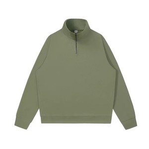 Custom Factory Half <b>Zipper</b> Sweatshirts Hoodies Mock Neck Zip up Sweatshirts for Men High Quality Cotton Sweatshirts OEM ODM - Product Image 3