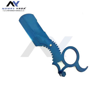Premium Blue Stainless Steel Manual Shave Razor Replaceable <b>Single</b> Blade for Face and Body Premium Metal Straight Razor - Product Image 5